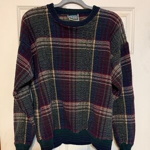 Northern Elements Multicolor Plaid Crewneck Sweater vintage large